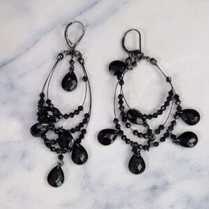 Black Beaded Earrings